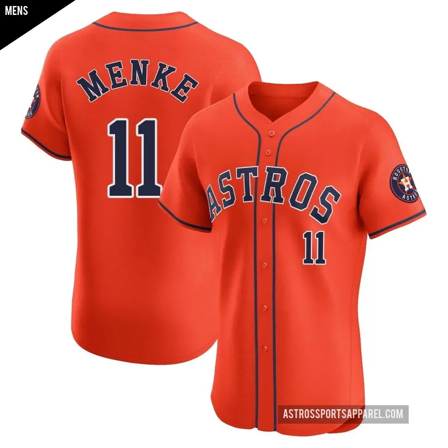 Men's Houston Astros ＃11 Denis Menke Elite Orange Alternate Vapor Premier Jersey