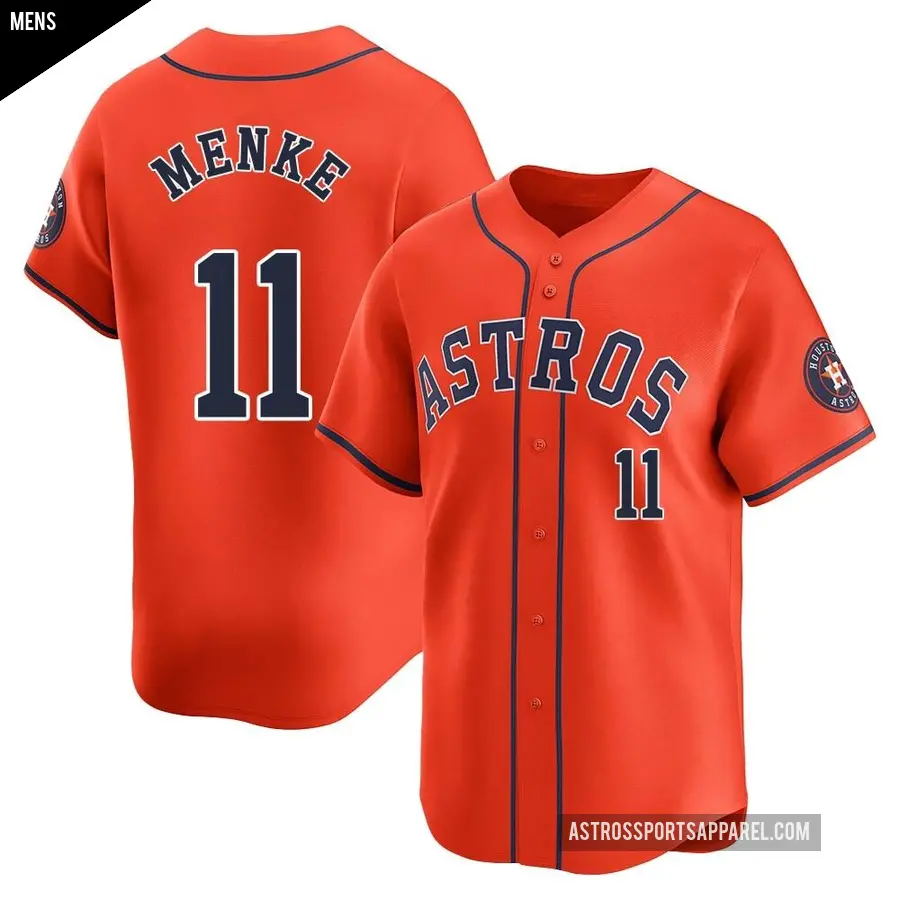 Men's Houston Astros ＃11 Denis Menke Limited Orange Alternate Jersey