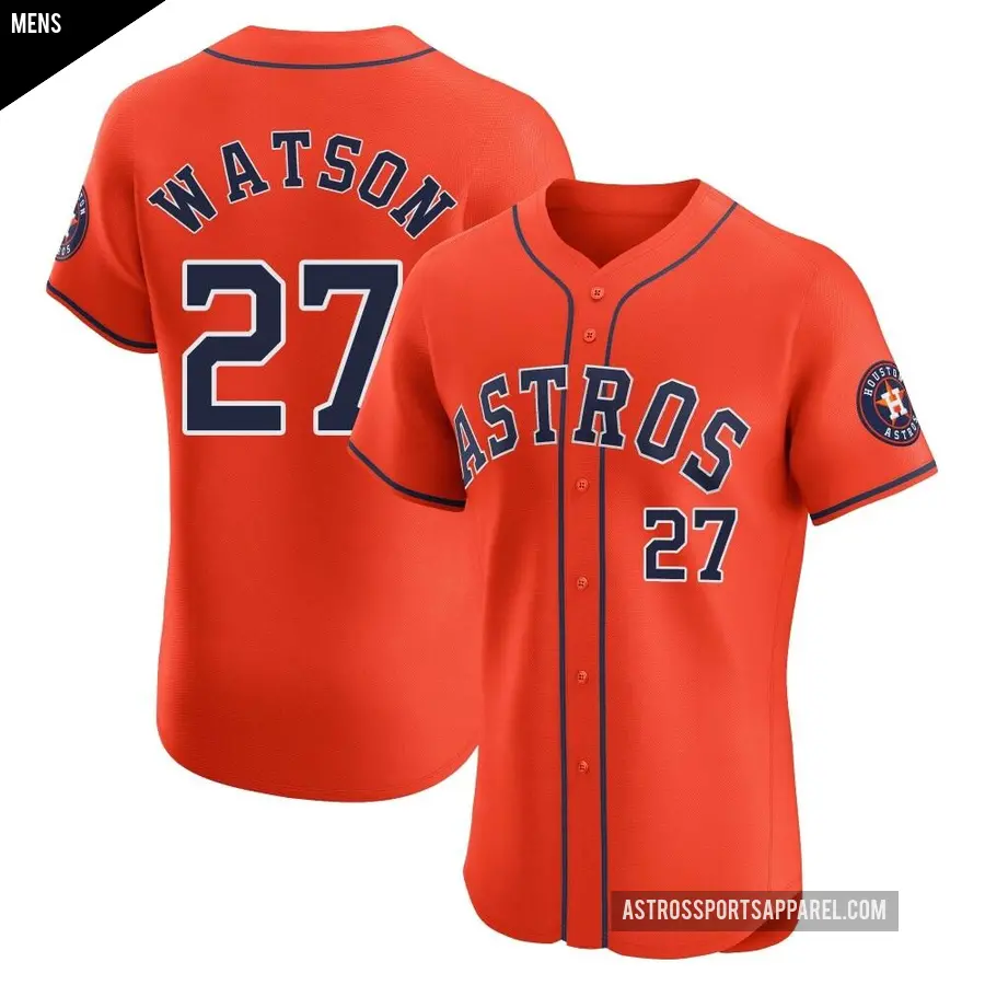 Men's Houston Astros ＃27 Bob Watson Elite Orange Alternate Vapor Premier Jersey