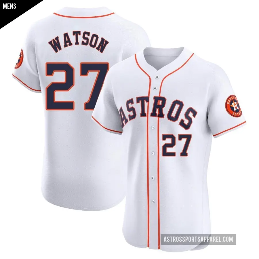 Men's Houston Astros ＃27 Bob Watson Elite White Home Jersey