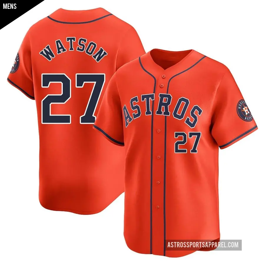 Men's Houston Astros ＃27 Bob Watson Limited Orange Alternate Jersey