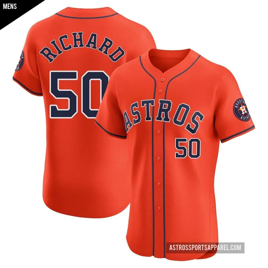 Men's Houston Astros ＃50 J.R. Richard Elite Orange Alternate Vapor Premier Jersey