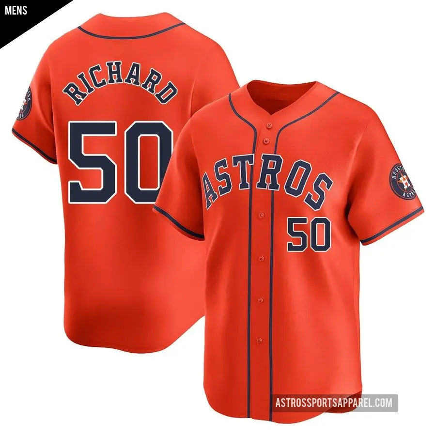 Men's Houston Astros ＃50 J.R. Richard Limited Orange Alternate Jersey