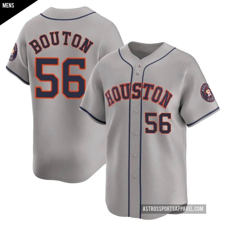 Men's Houston Astros ＃56 Jim Bouton Limited Gray Away Jersey