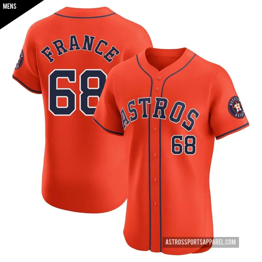 Men's Houston Astros ＃68 J.P. France Elite Orange Alternate Vapor Premier Jersey