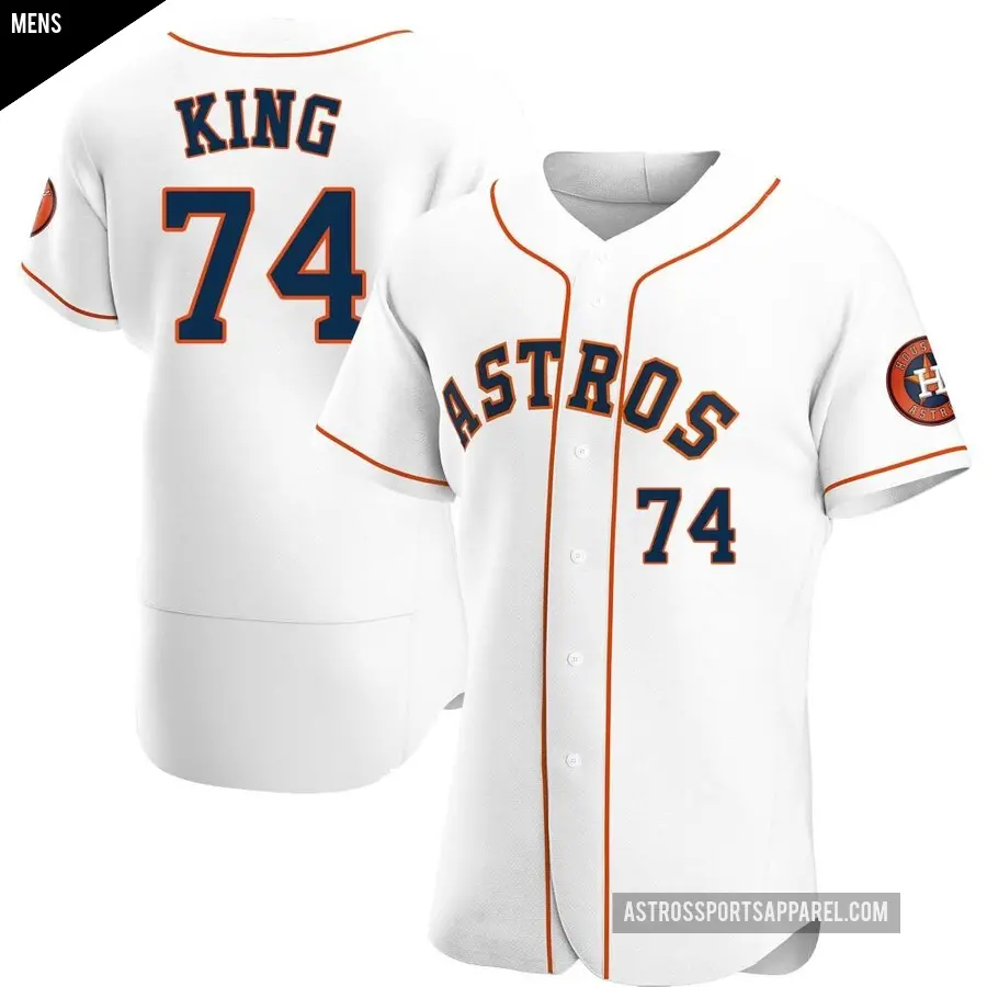 Men's Houston Astros ＃74 Bryan King Authentic White Home Jersey