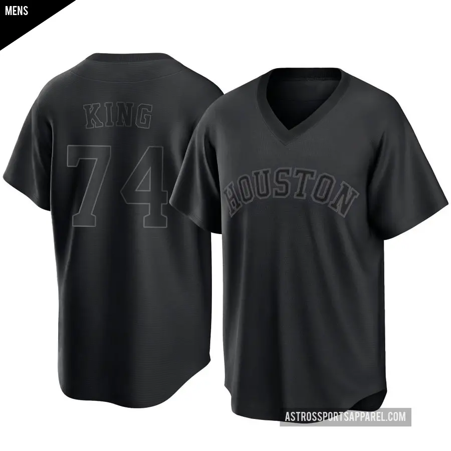 Men's Houston Astros ＃74 Bryan King Replica Black Pitch Fashion Jersey