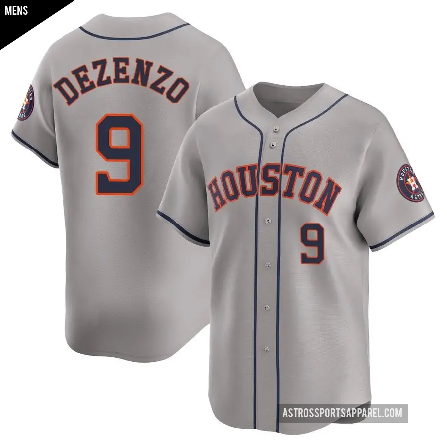 Men's Houston Astros ＃9 Zach Dezenzo Limited Gray Away Jersey