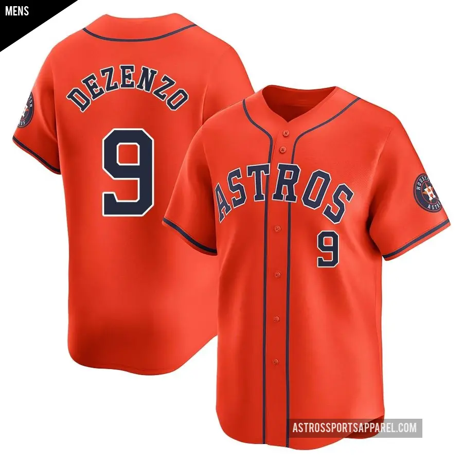 Men's Houston Astros ＃9 Zach Dezenzo Limited Orange Alternate Jersey