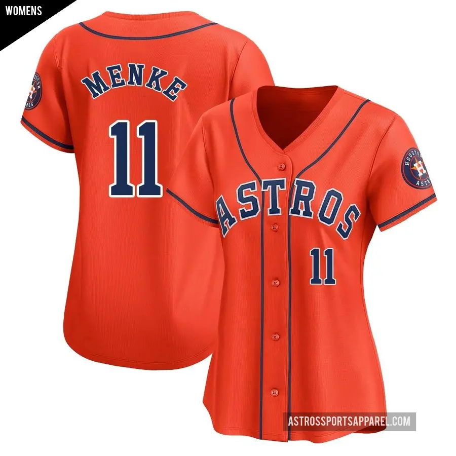 Women's Houston Astros ＃11 Denis Menke Limited Orange Alternate Jersey