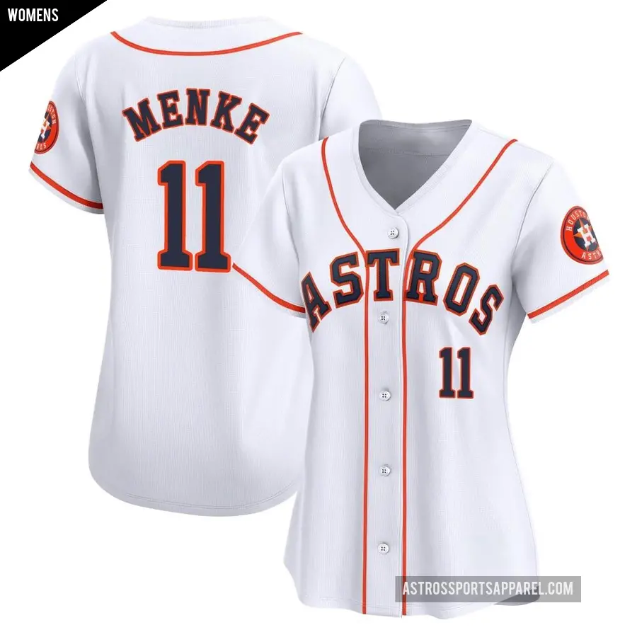 Women's Houston Astros ＃11 Denis Menke Limited White Home Jersey