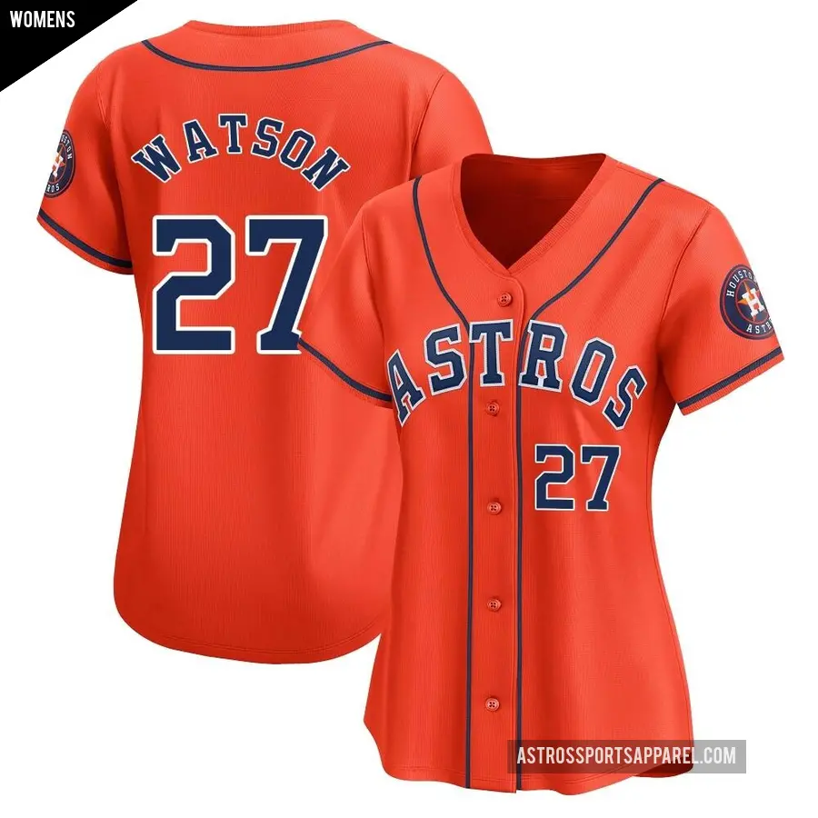 Women's Houston Astros ＃27 Bob Watson Limited Orange Alternate Jersey