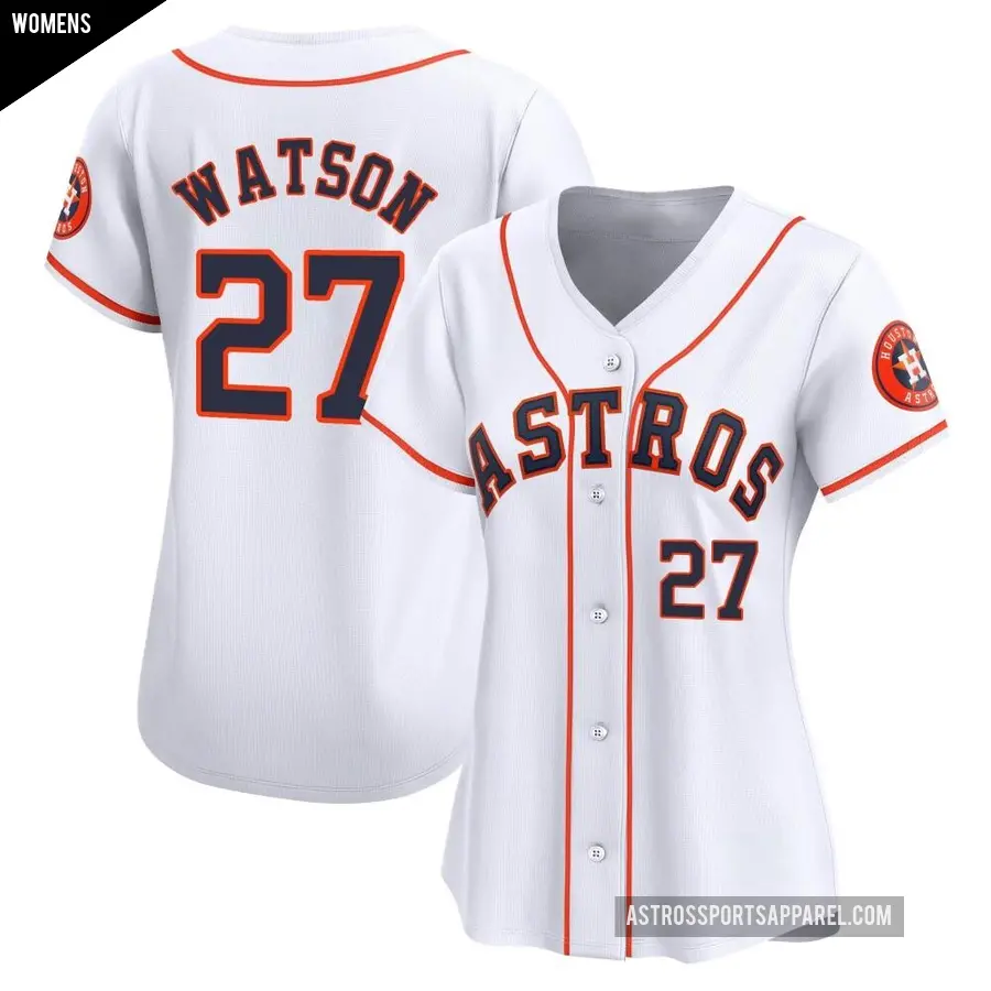 Women's Houston Astros ＃27 Bob Watson Limited White Home Jersey