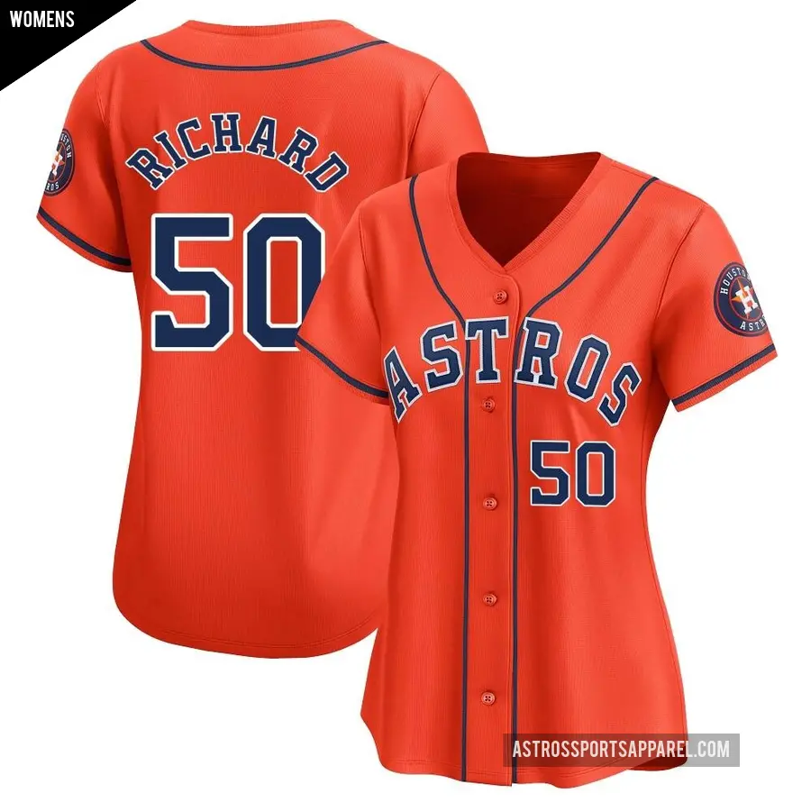 Women's Houston Astros ＃50 J.R. Richard Limited Orange Alternate Jersey