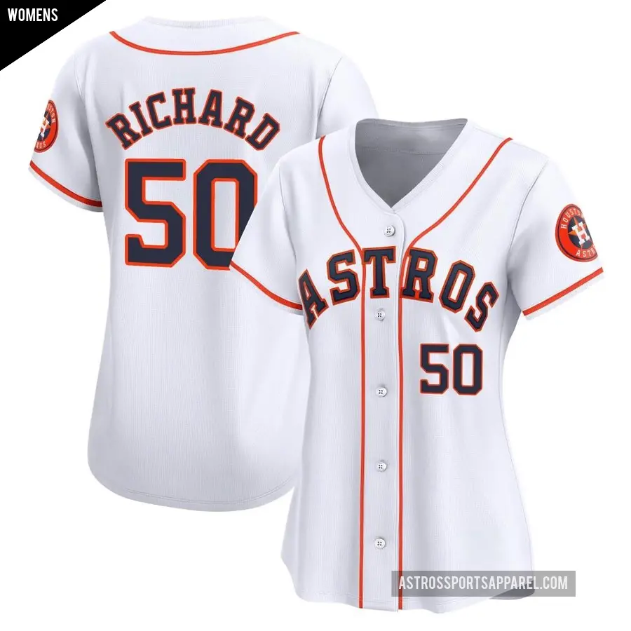 Women's Houston Astros ＃50 J.R. Richard Limited White Home Jersey