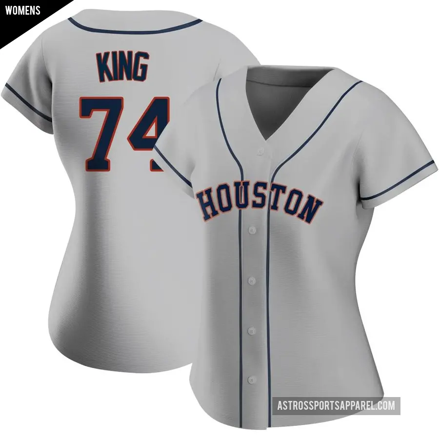 Women's Houston Astros ＃74 Bryan King Authentic Gray Road 2020 Jersey