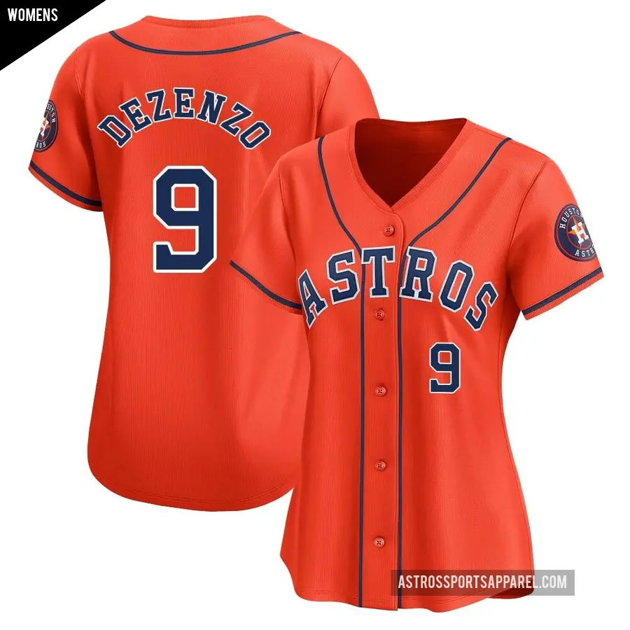 Women's Houston Astros ＃9 Zach Dezenzo Limited Orange Alternate Jersey