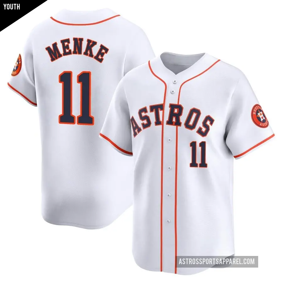 Youth Houston Astros ＃11 Denis Menke Limited White Home Jersey