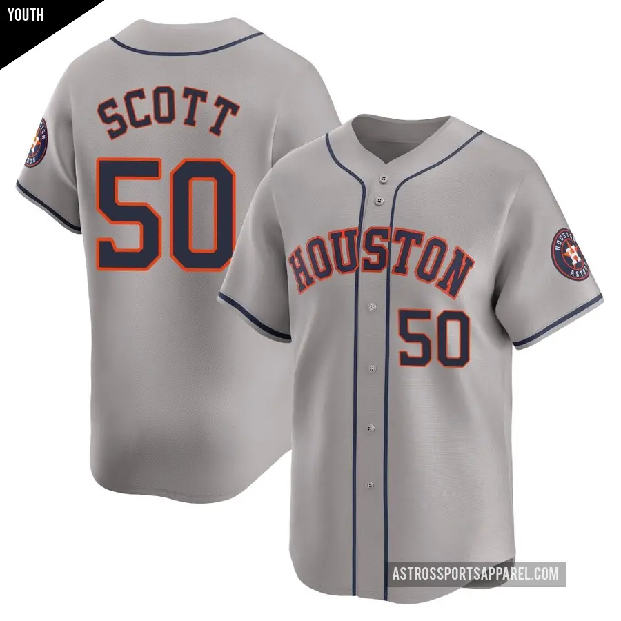 Youth Houston Astros ＃50 Tayler Scott Limited Gray Away Jersey