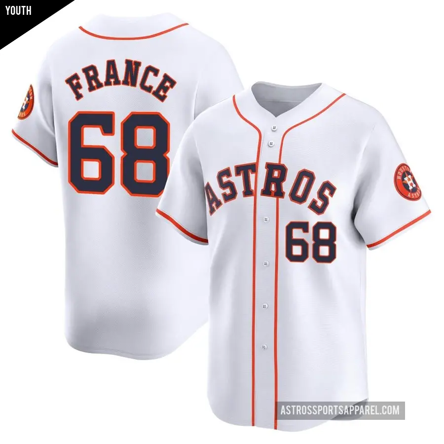 Youth Houston Astros ＃68 J.P. France Limited White Home Jersey